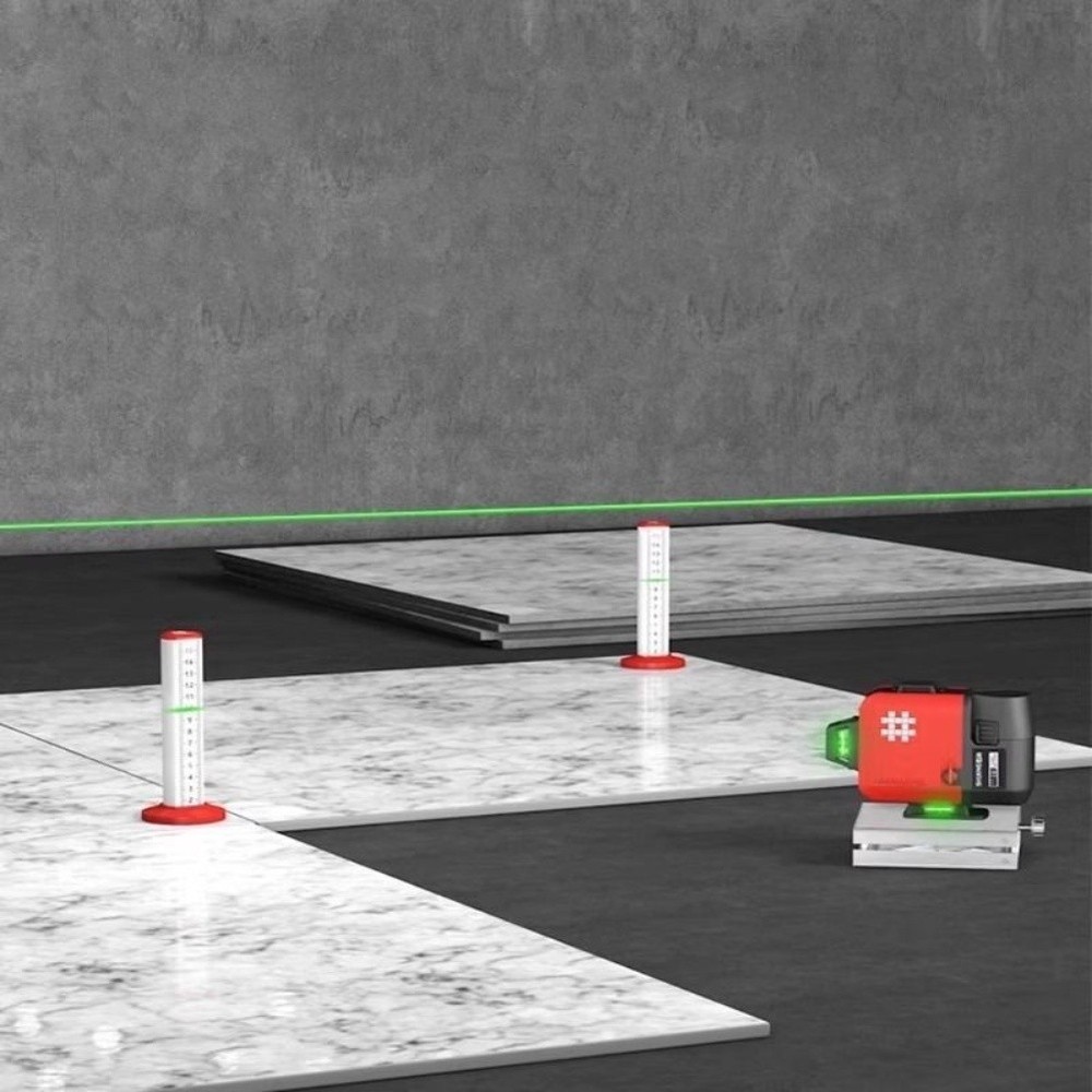 2pcs Red White Ceiling Leveling Rulers for Equal Height Tile Installation