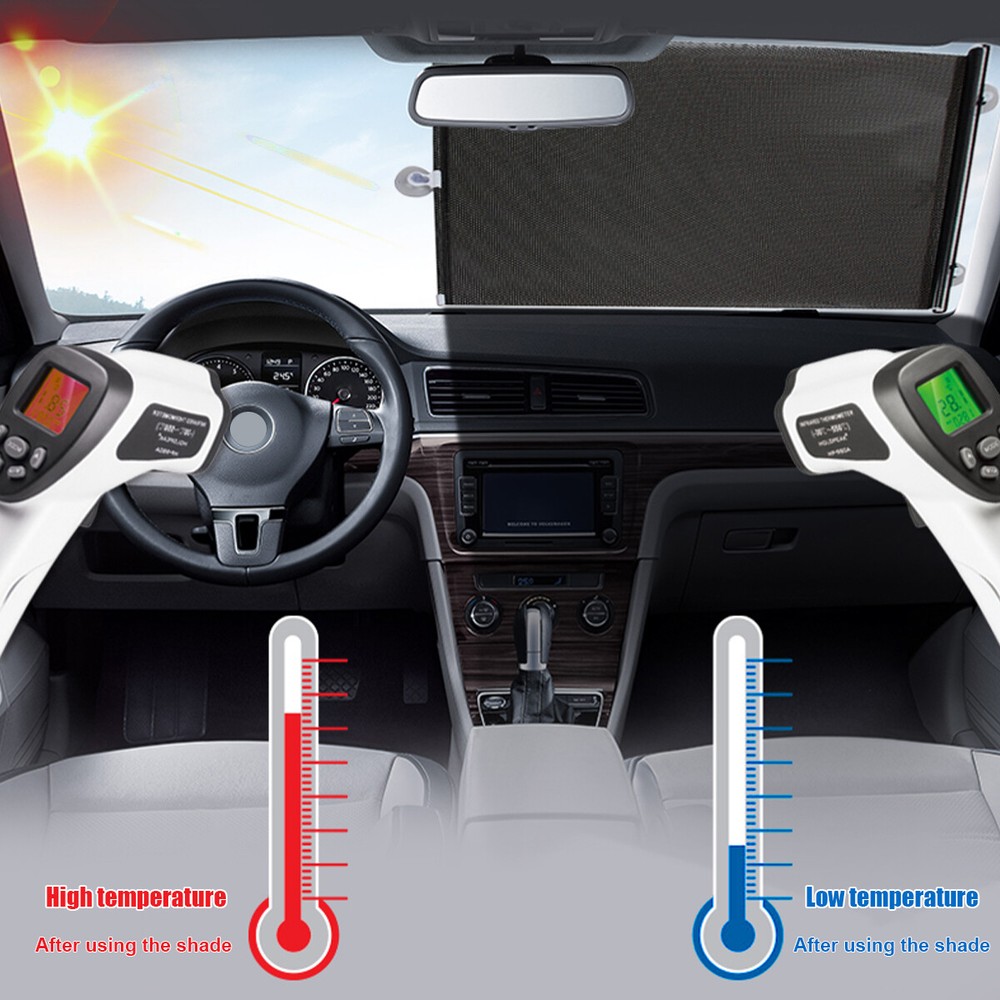 2-Pack Retractable Auto Sun Shade Cover Car Side Window Roller Visor Shield