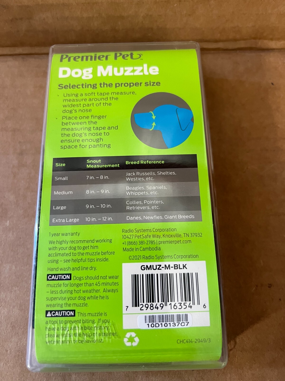 Premier Pet Dog Muzzle for Medium Dogs-Allows Panting-Adjustable