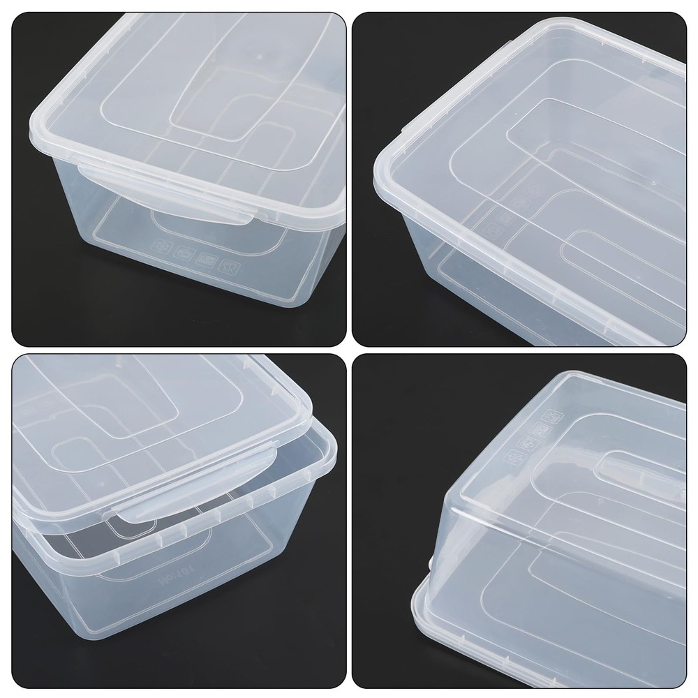 2-Pack Plastic Containers Box with Latching Lid, Stackable Nestable Storage B...