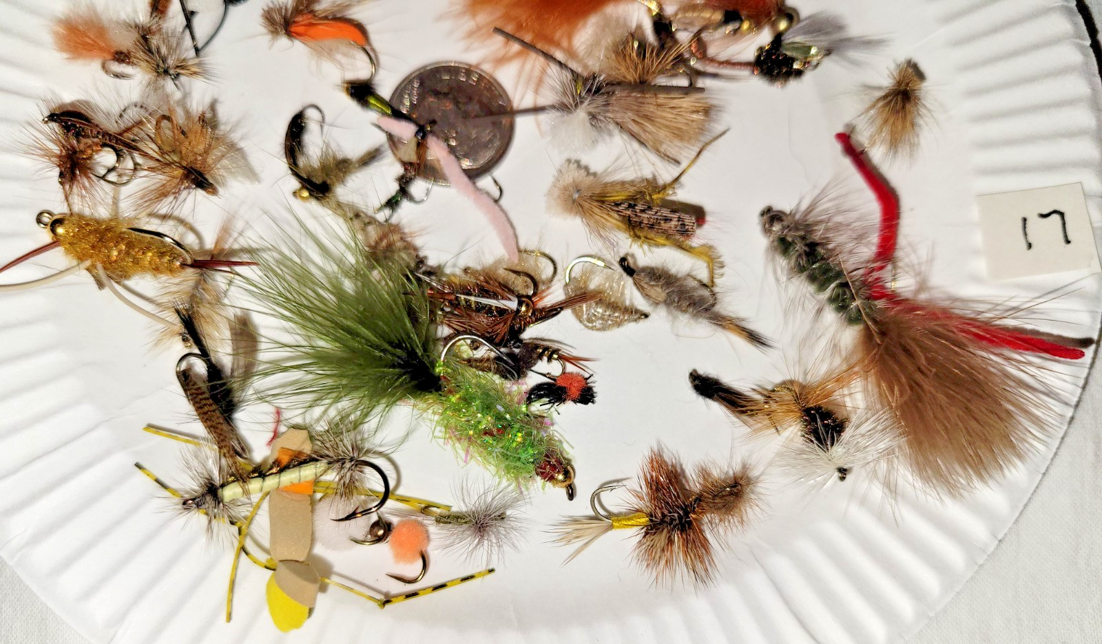 Lot of 50 FLY FISHING FLIES Assorted Sizes Patterns from a fisherman's stock L17