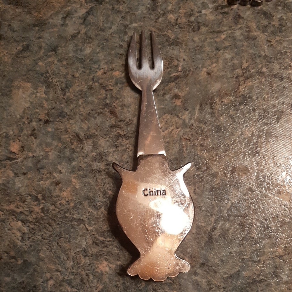 4 Pc Owl Themed Appetizer Spreader Fork Knife and Cheese Cutter