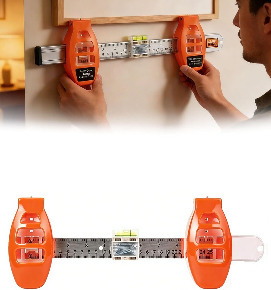 Level Ruler Picture Hanging Tool with Level – Precision Wall Mount Guide