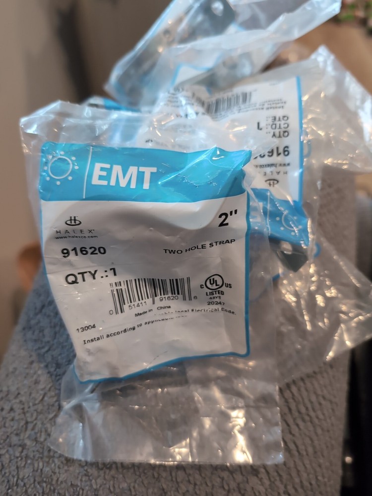 (8) pack lot HALEX 2" 2 Hole EMT Strap