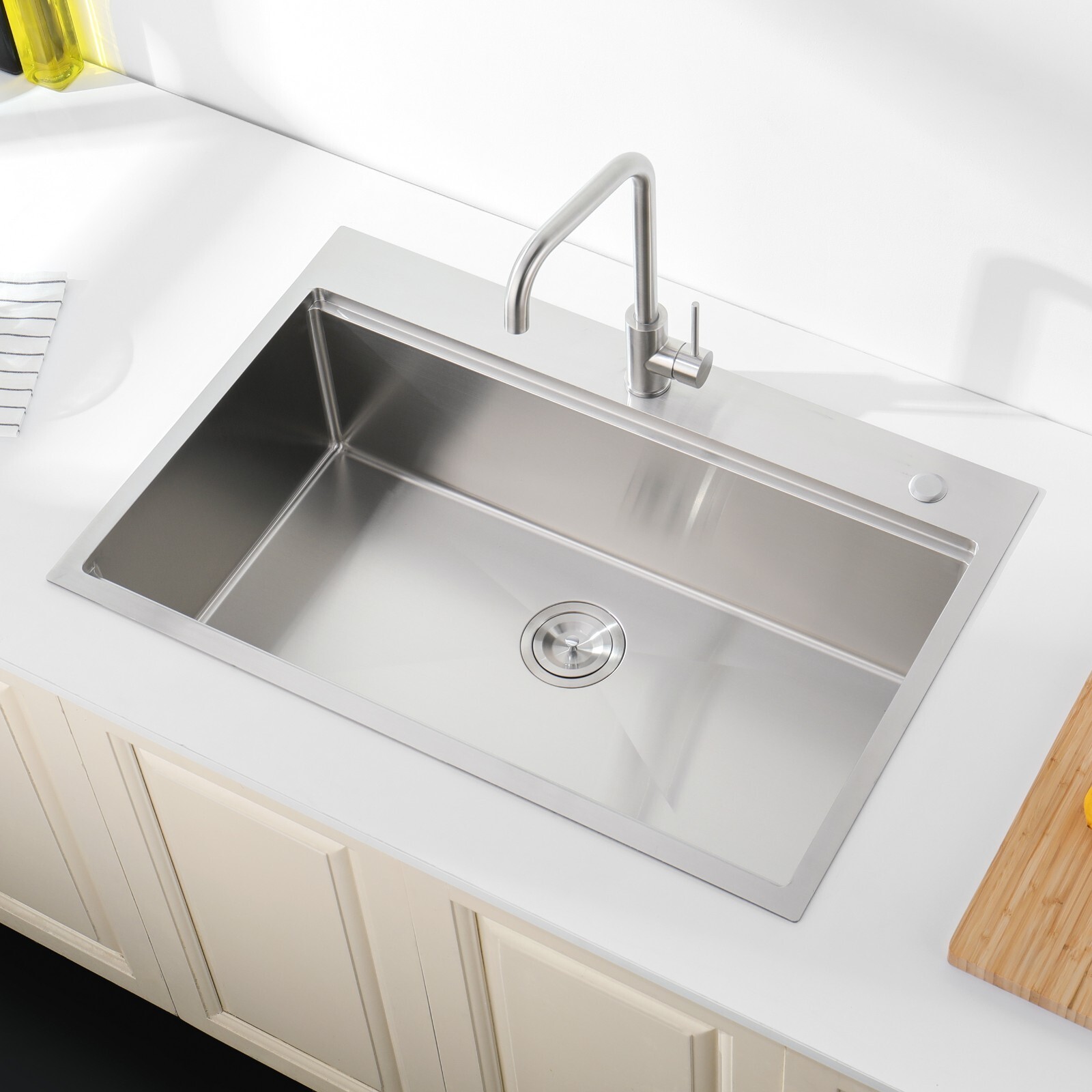 Cozy n Bath 33x22 inch overmount kitchen sink with accessors and drain