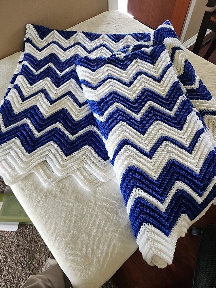 Handmade Crochet Afghan Throw Blanket.