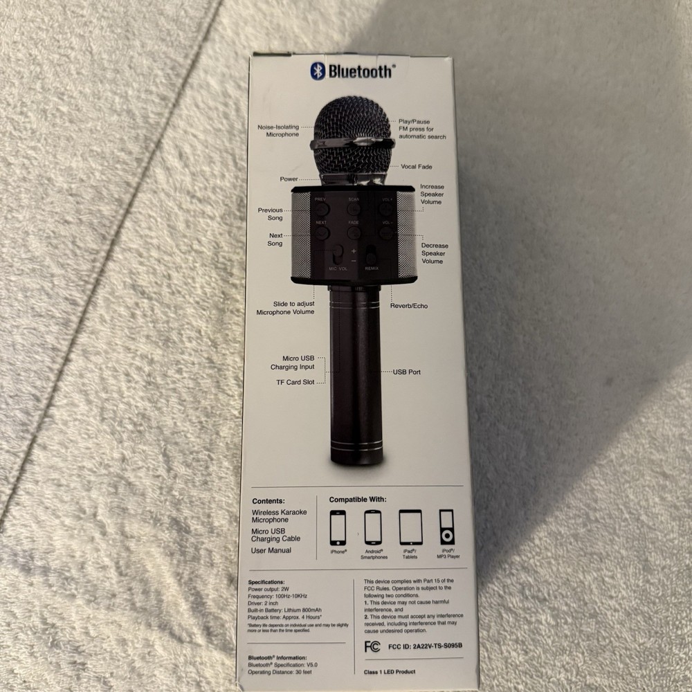 POPSTAR Bluetooth Microphone Dancing LED Karaoke Wireless New Rechargeable
