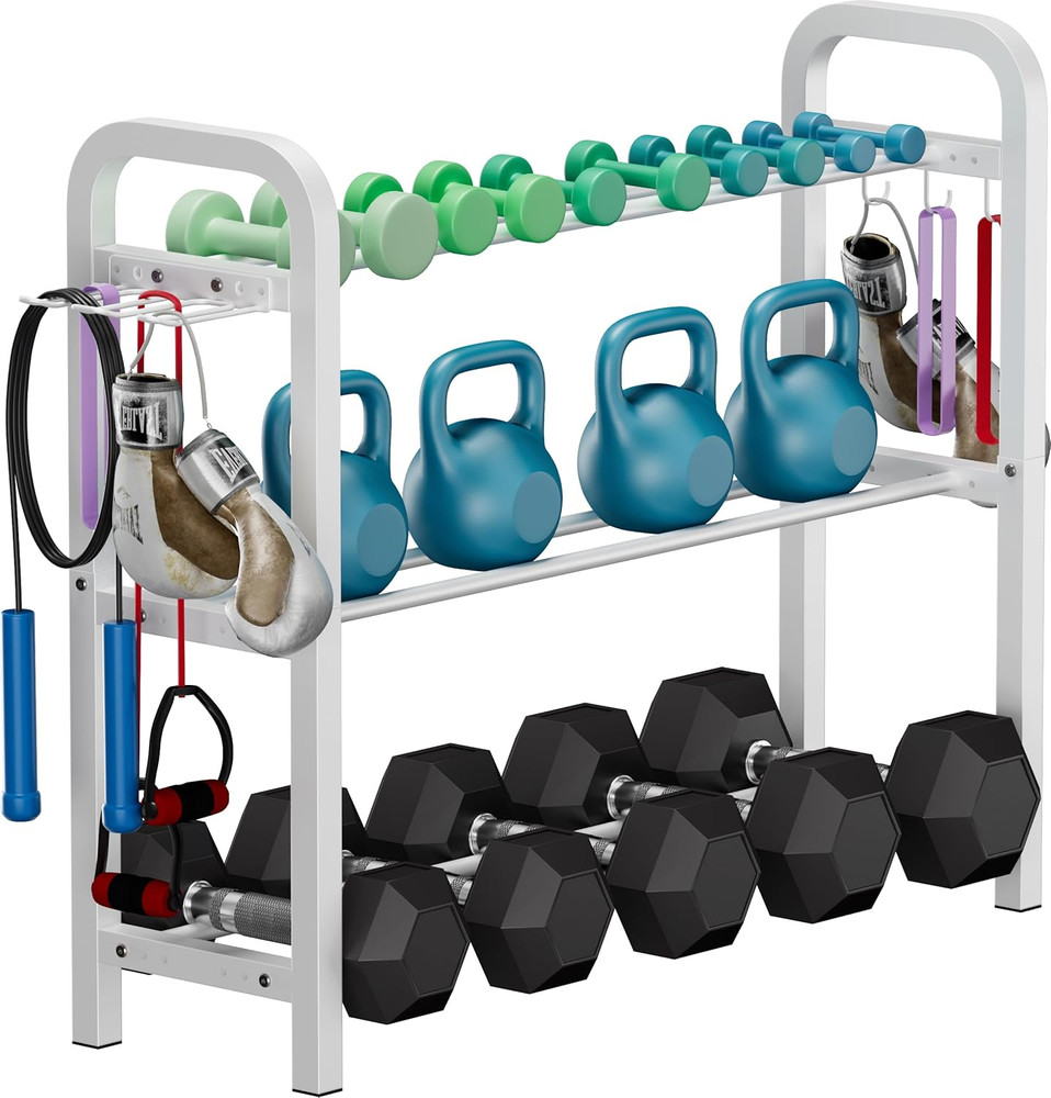 Adjustable Dumbbell Rack, Weight Storage Stand Holder for Dumbbells & Kettlebell