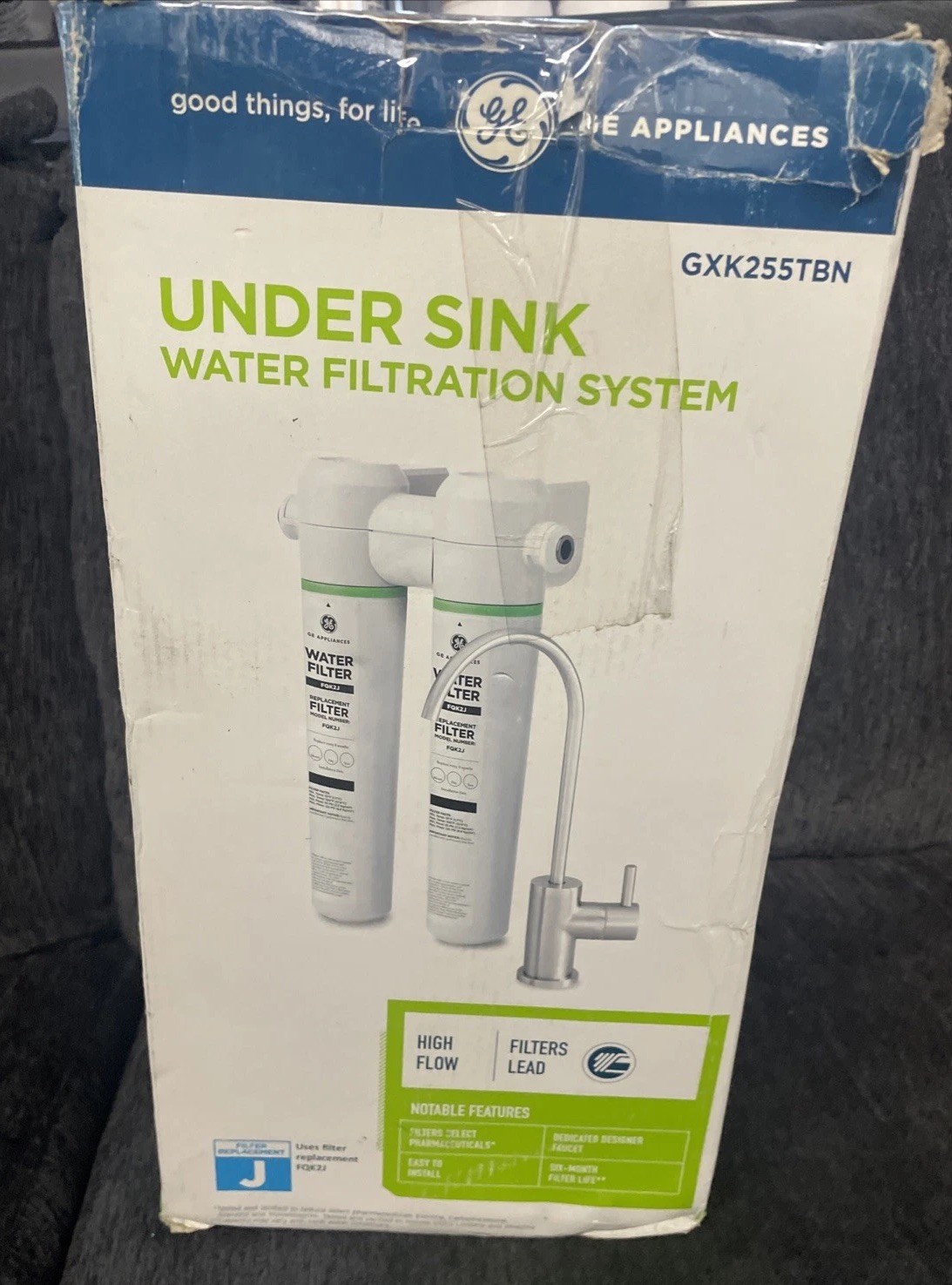 GE GXK255TBN Under Sink Water Filtration System w/ Faucet FQK2J filters.NEW