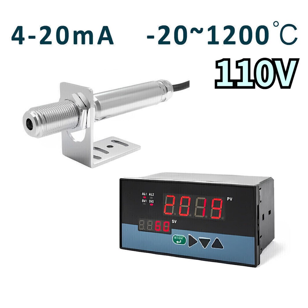 110V Industrial Temperature Controller Non-contact Infrared Thermometer Sensor