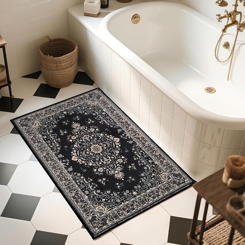 HOMORE 2x3 Area Rug Small Black Rugs 2' x 3' (Rectangular),