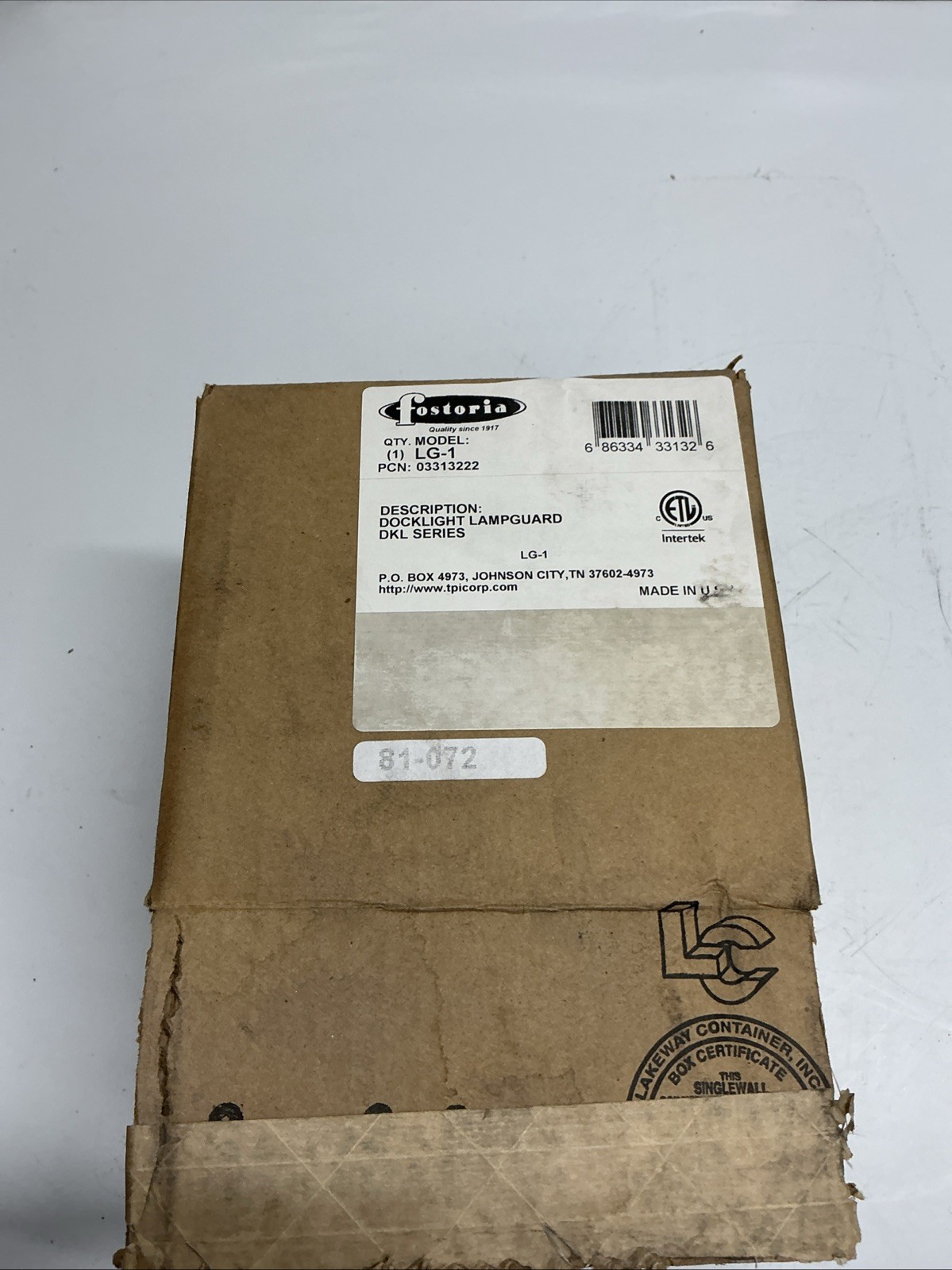 Fostoria Docklight Lampguard LG-1 03313222. W-042