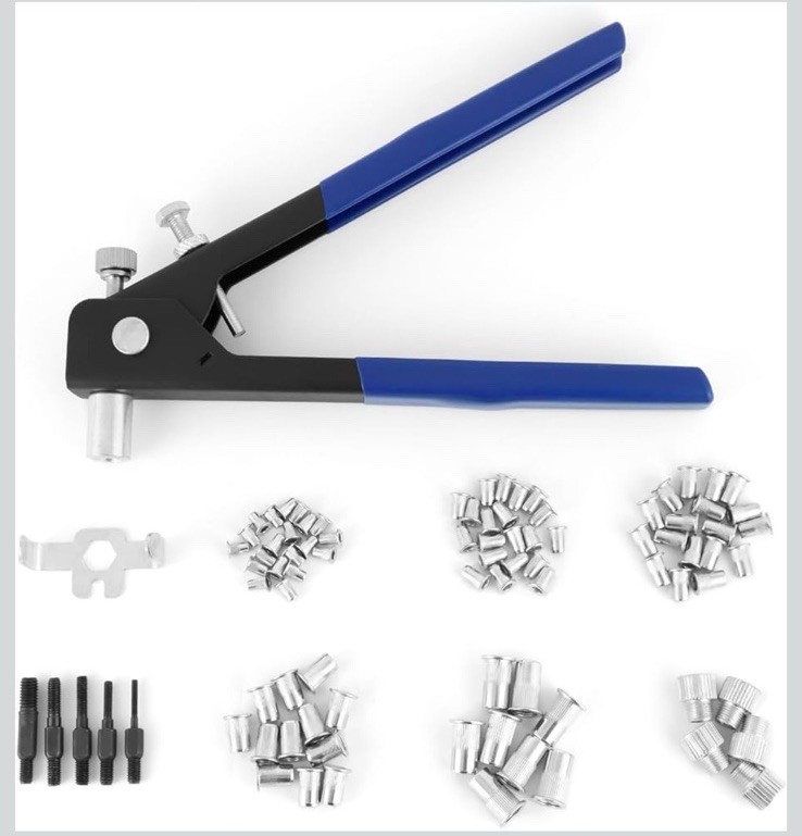 12” Rivet  Nut Tool Kit 106 PCS Hand Nutsert Rivet Tool Set with Carry Case