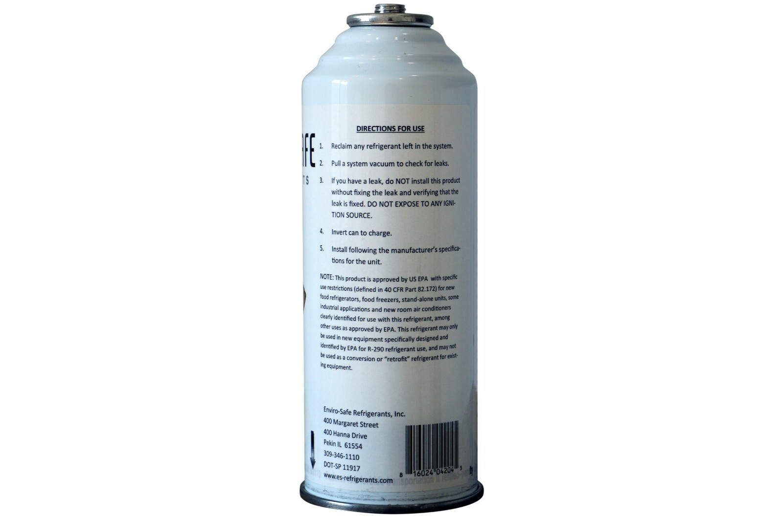 Enviro-Safe R-290 NEW Refrigerant 8 oz Can EPA REG* Case of 12 #8000
