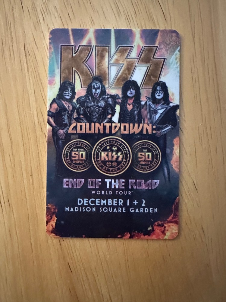 Kiss End of The Road Kiss Army Card and December 2 Show Bracelet