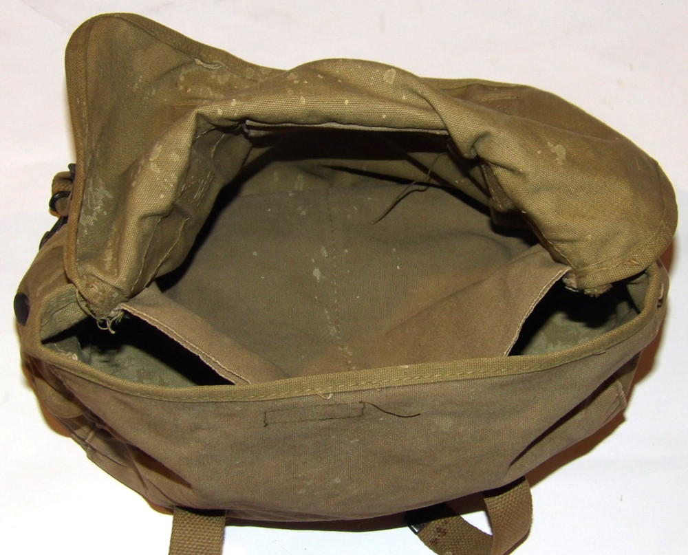 VINTAGE 1943 US ARMY M-1936 MUSETTE/FIELD BAG! CANVAS/STRAPS INTACT/OWNER'S NAME