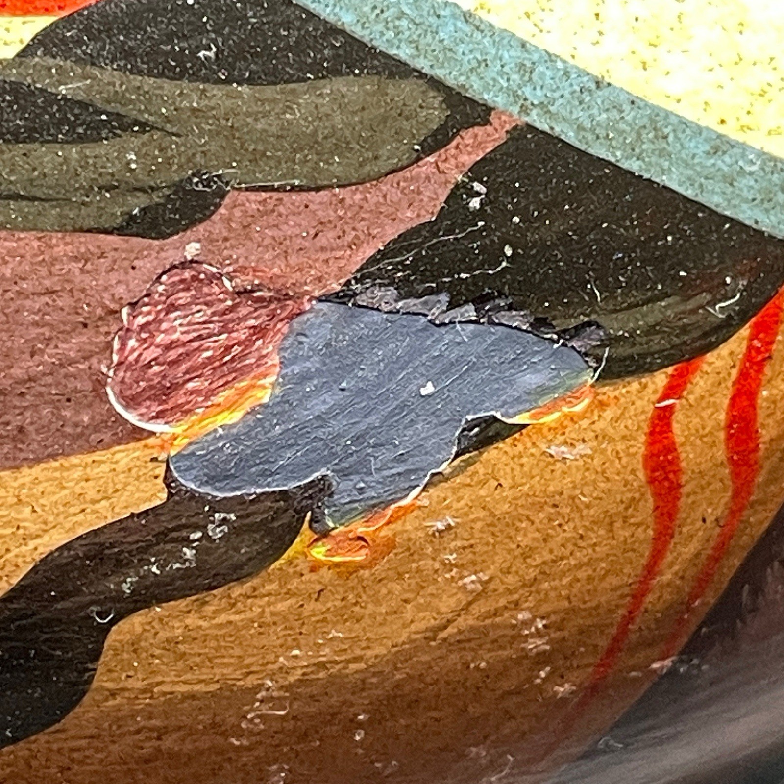 Hand Painted Folk Art Small Pottery Vase Peru Pahuart S.R.L. Signed Morit READ