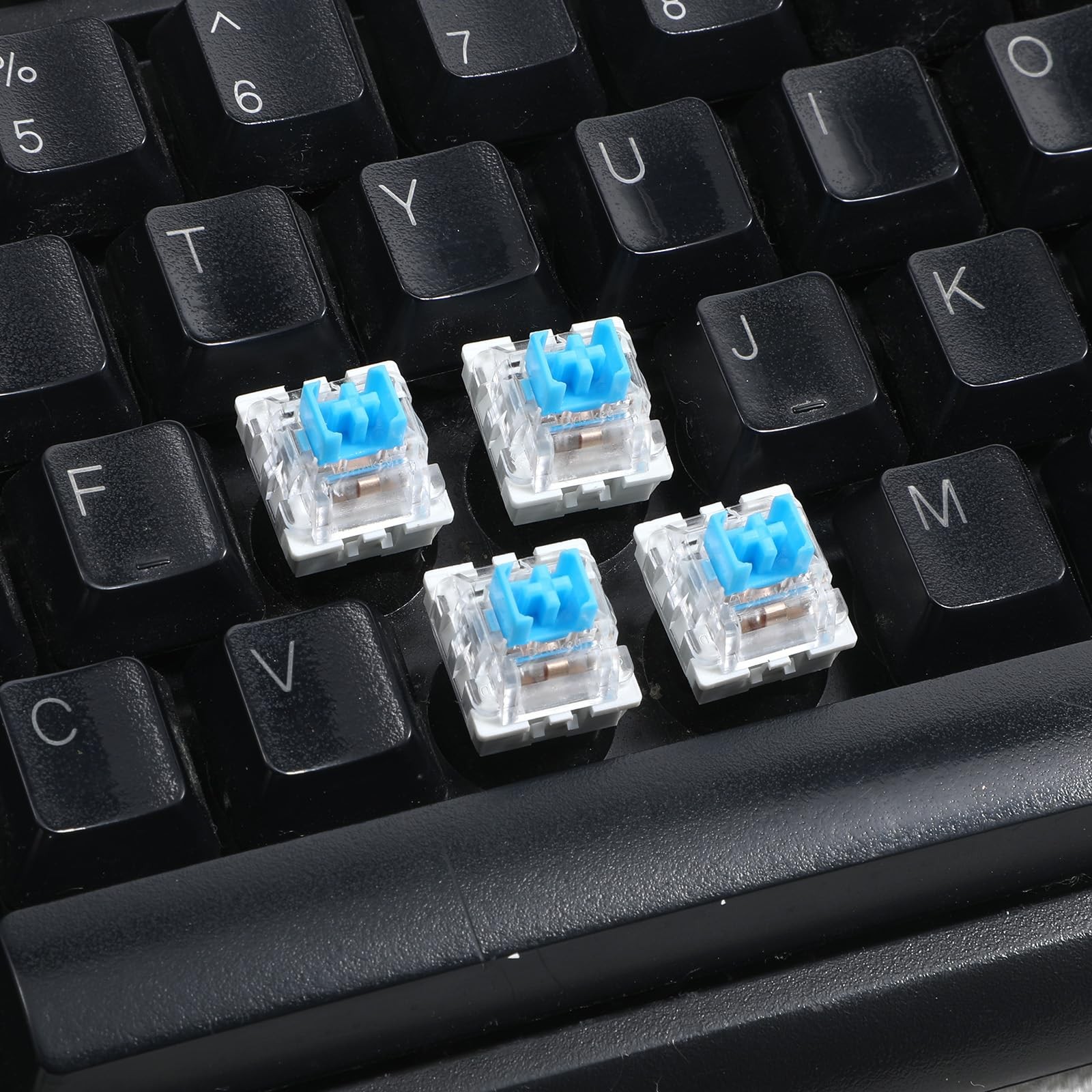 Keyboard Switches, 50 Pcs 3 PIN Blue Keyboard Clicker Dustproof Mechanical Ke