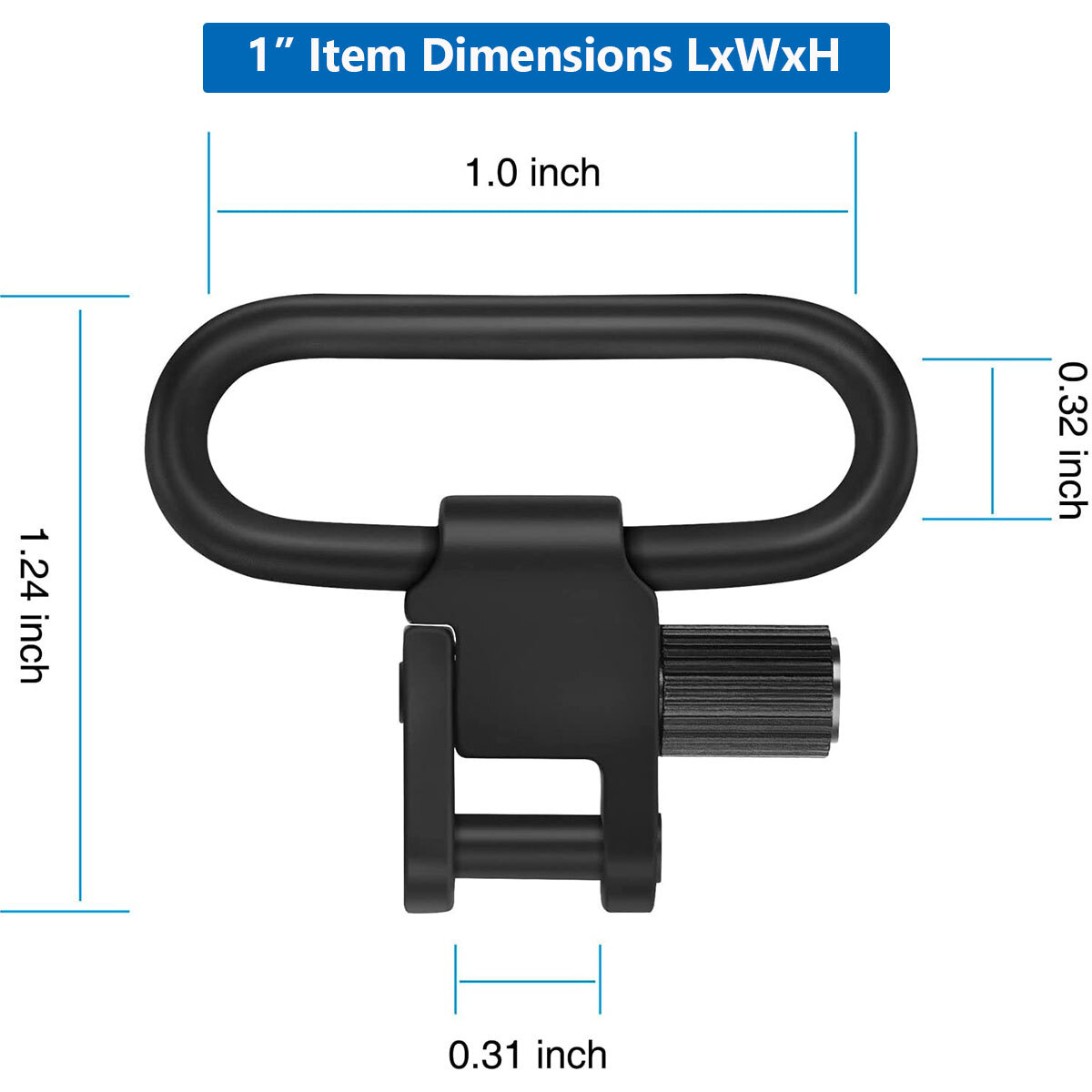 2/4PCS Rifle Gun Sling Swivels Quick Detach Heavy Duty Steel Swivel Set 1"/1.25"