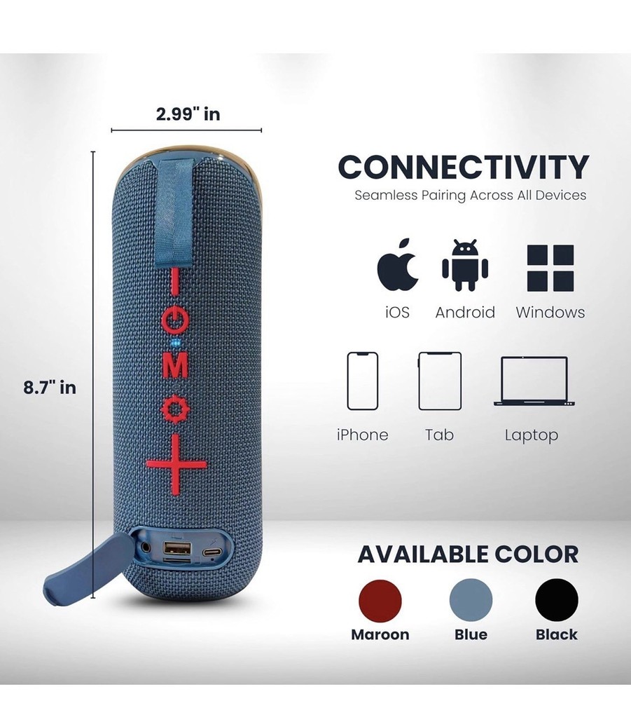 Wireless Bluetooth Portable Speaker with RGB Lighting