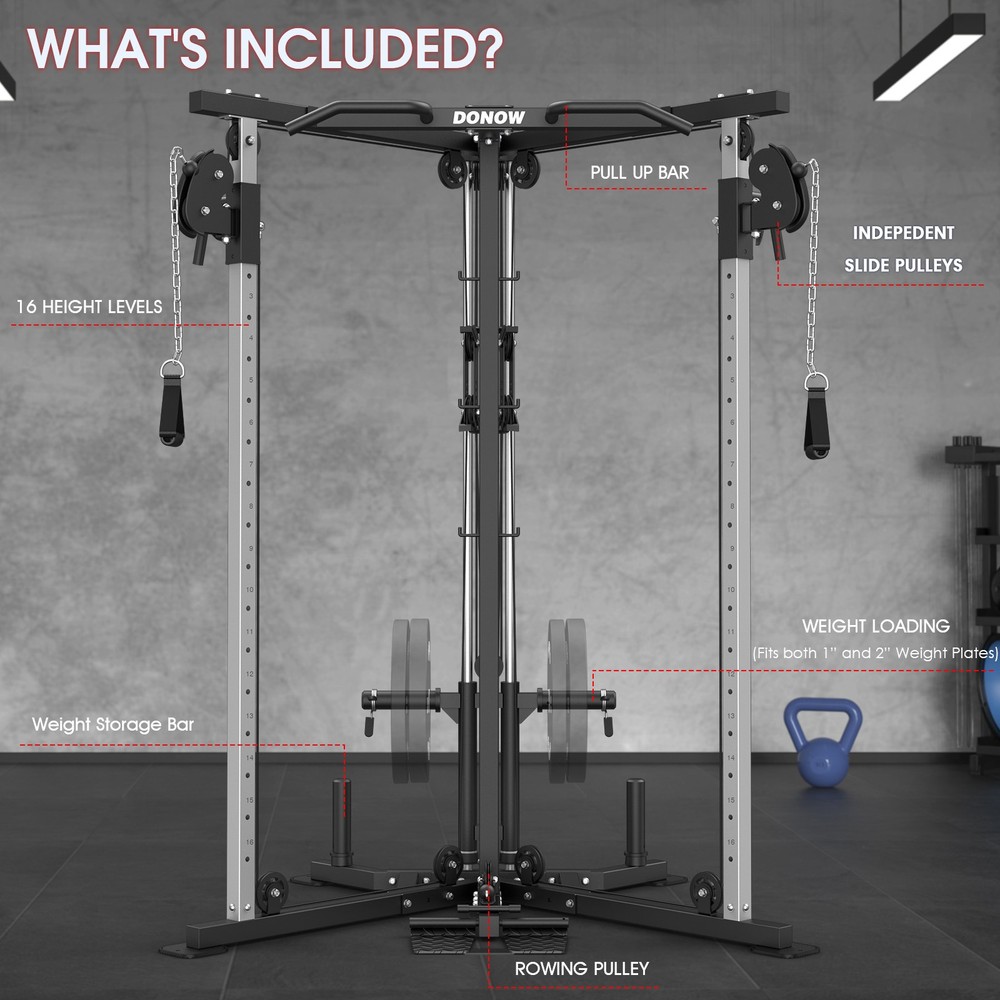 Cable Crossover Machine TrainerCable Fly Machine Home Gym System Workout Station