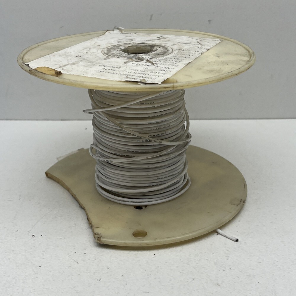 (100ft) 16AWG Stranded White Hook-Up Copper Wire 200°C 200C