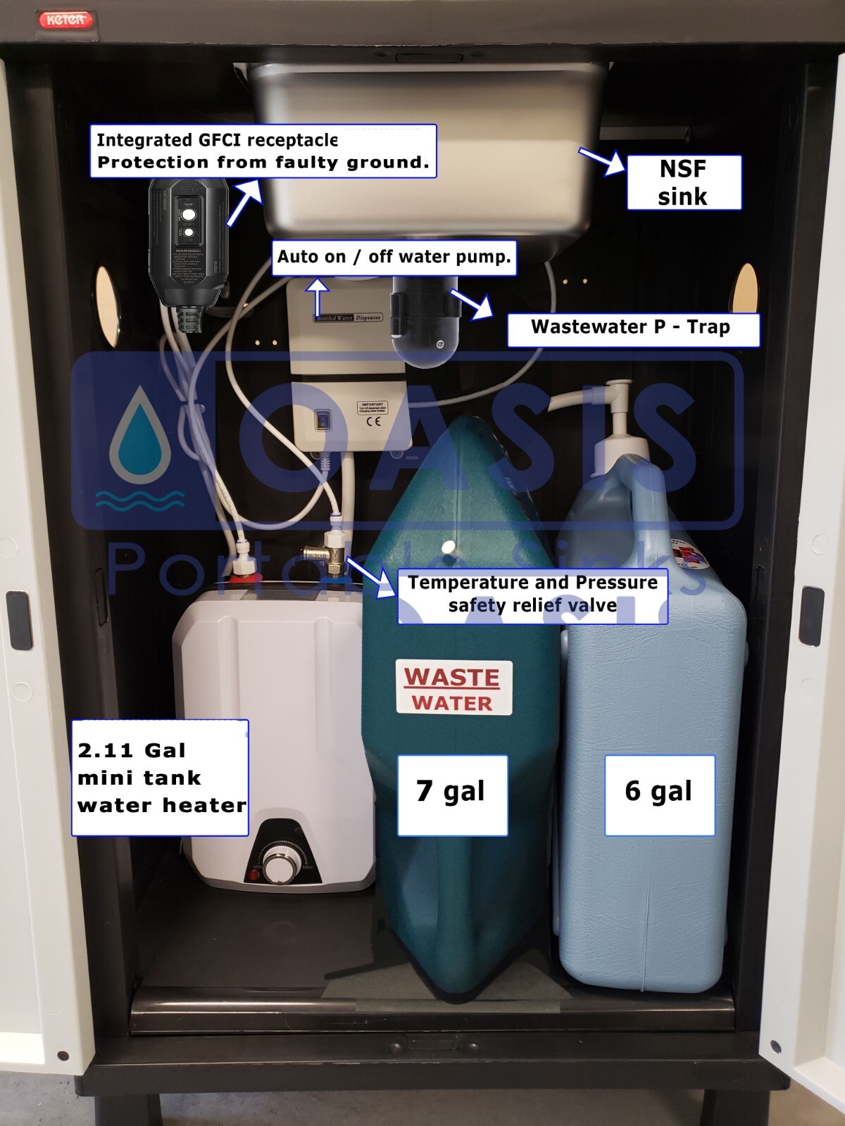 Portable Mobile Sink HOT Water Large Bowl PREMIUM Chrome Fixtures Hose Sprayer