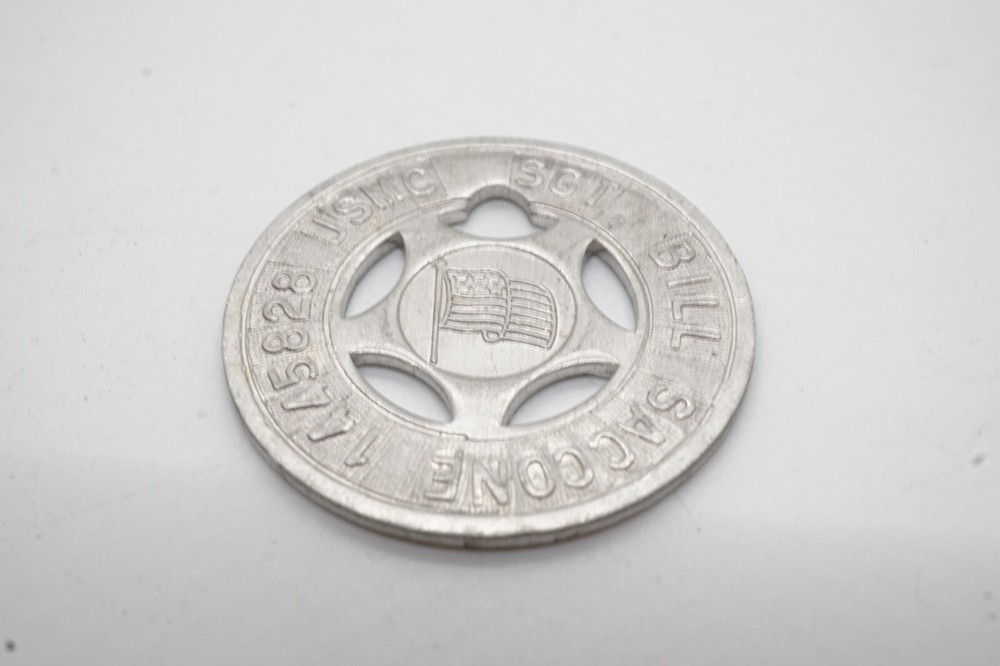 WWII USMC Sergeant Named & Numbered I.D. Badge UNIQUE STYLE