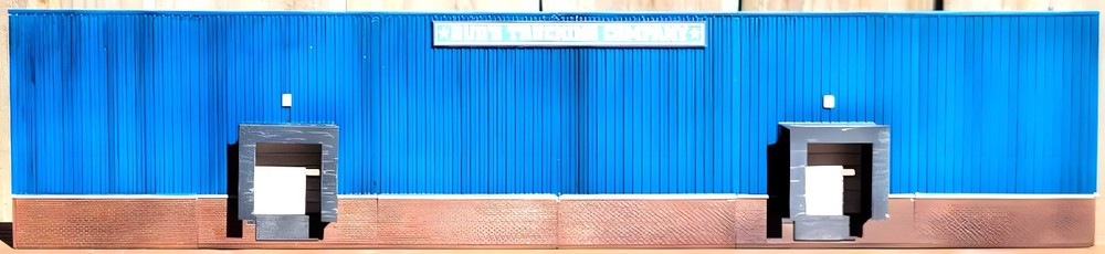HO Scale Building Background FLAT/ Scenery, "Warehouse Blue"  Railroad Model