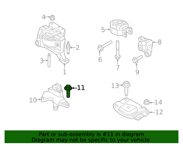 Genuine Ford Engine Mount Support Bracket Bolt W500520-S442