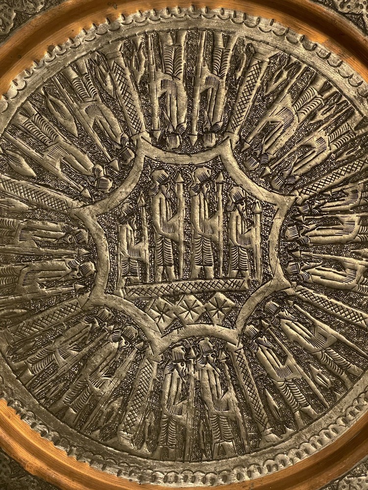 Hammered Metal Wall Plate 15” Middle Eastern