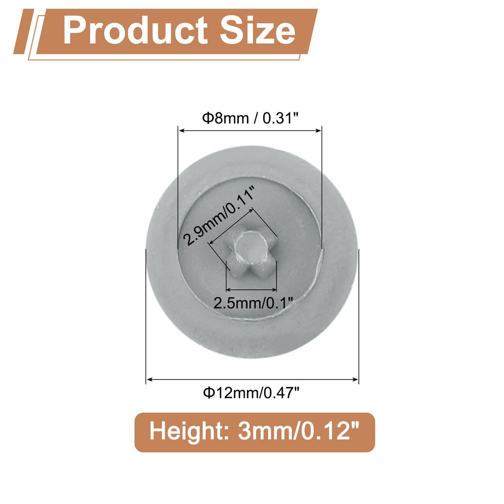 228Pcs 12mm - Plastic Self-Tapping Phillips Screw Cap Covers (Dark Gray)