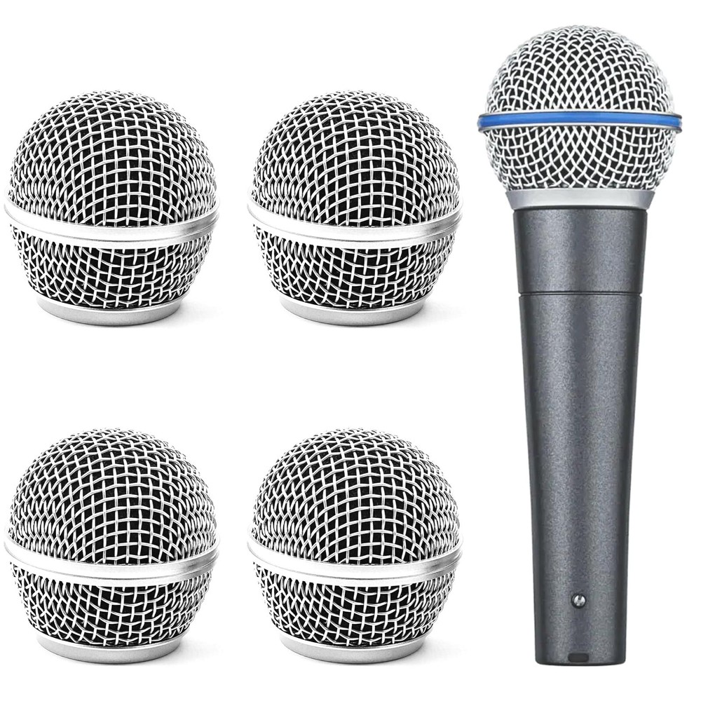4 Pack Microphone Head Replacement Standard Size with Foam