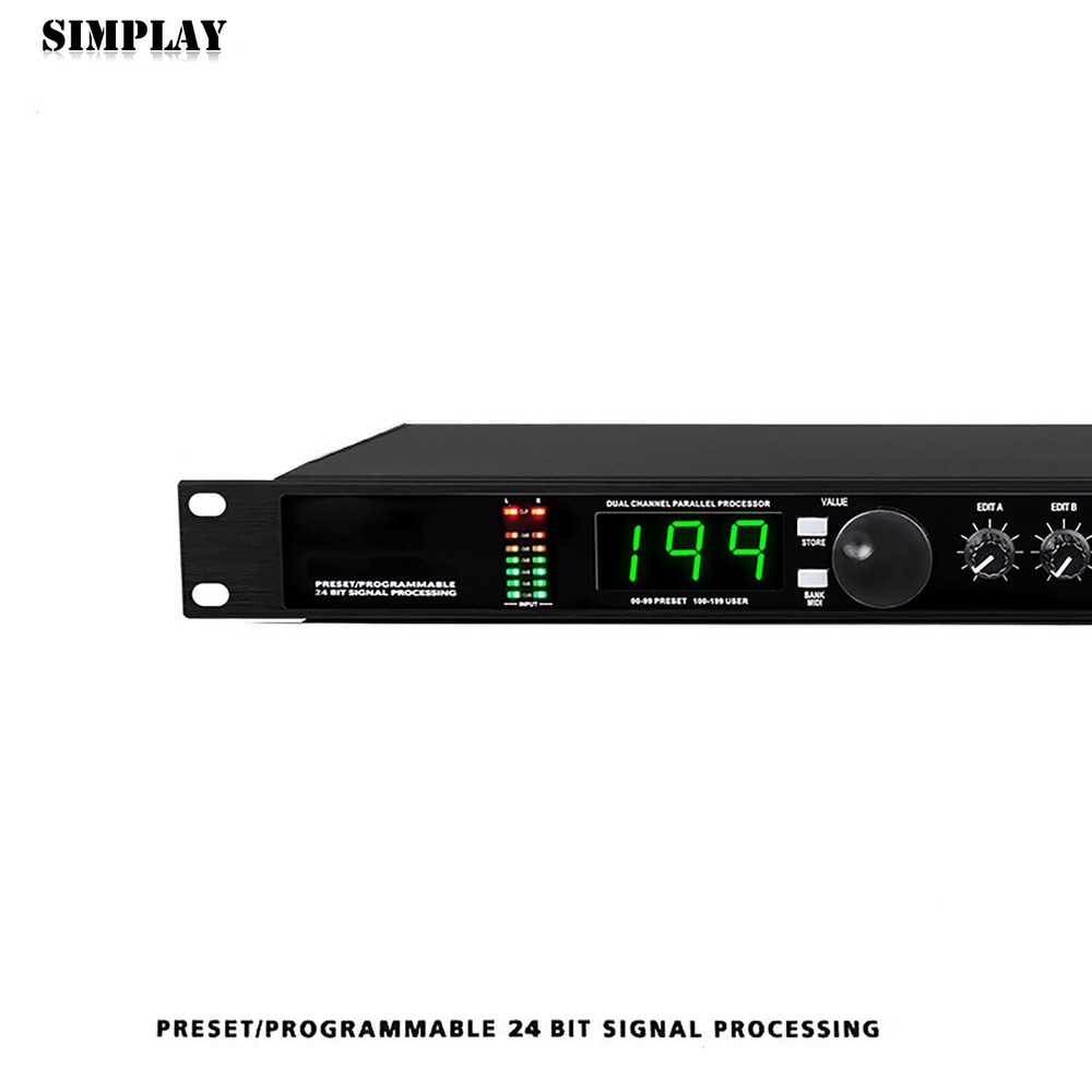 GAX-4II 110-220V 24Bit Reverb DSP Processor Digital Equalizer with 200 Programs