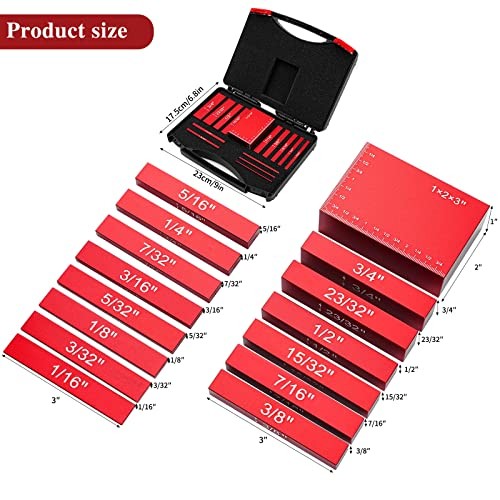 Setup Blocks Height Gauge Set, Packing 15 PCS Precision Solid Aluminum Router
