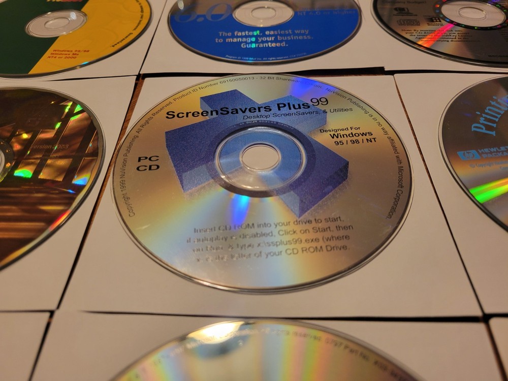 12 - Vintage Computer PC CD-ROM Software Loose Discs - Microsoft Quickbooks More