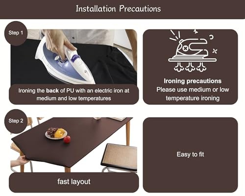 PU Stretch Fitted Rectangle Tablecloth with 55" x 35" (Rectangular) Coffee