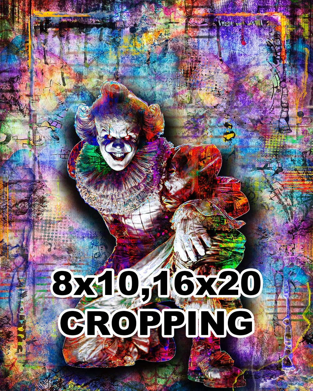 PENNYWISE from "IT" 20x30in Poster, Welcome To Derry Pennywise Print Free Ship