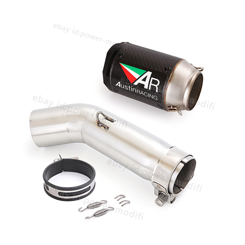 For Suzuki GSXR750 GSXR600 2011-2025 Exhaust System Mid Pipe 51mm Carbon Muffler
