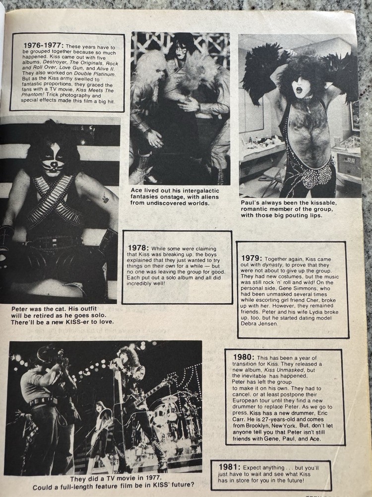 KISS 1980 TEEN BEAT KISS MAGAZINE GENE PAUL ACE PETER AUCOIN VINTAGE MEGA RARE