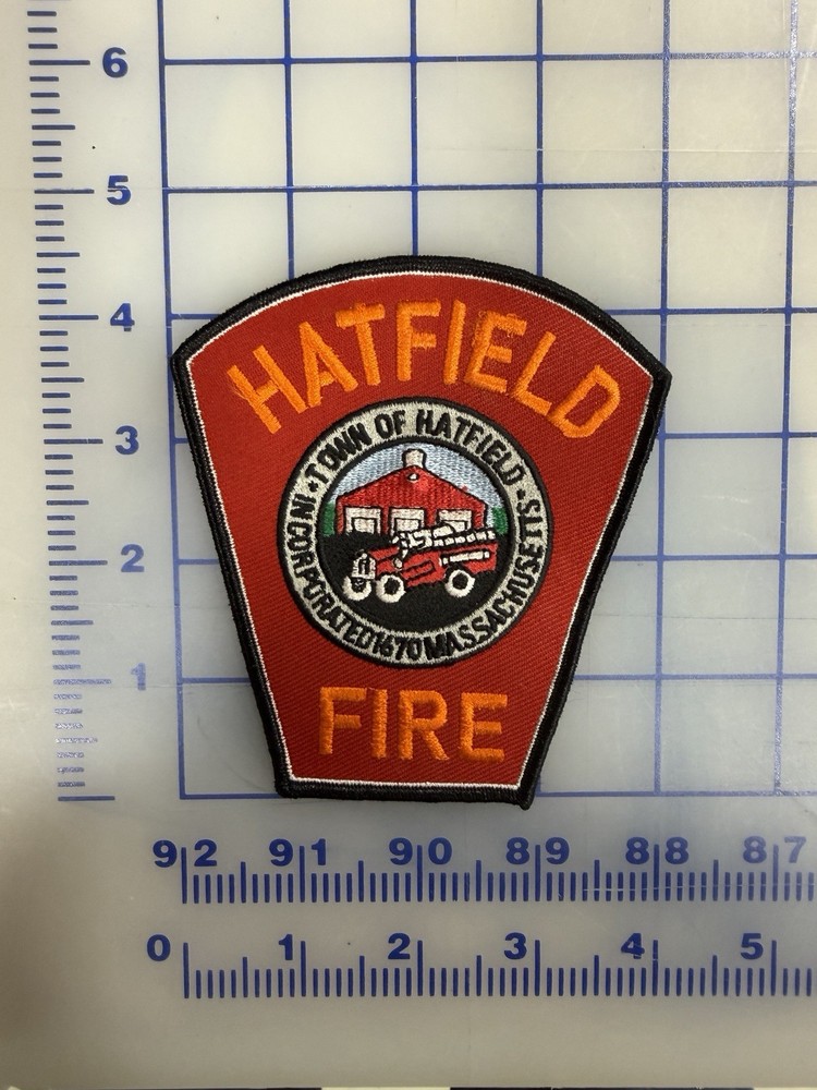 Hatfield Ma Fire Dept Embroidered Patch. Iron or Sew On