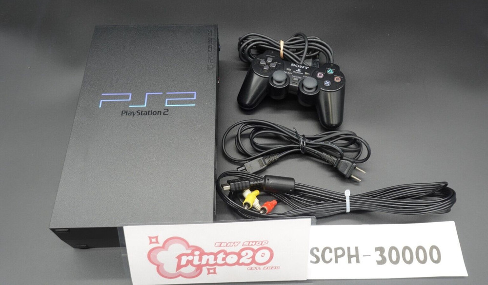 Sony PlayStation2 PS2 black SCPH-30000 Console controller Cable Working NTSC-J