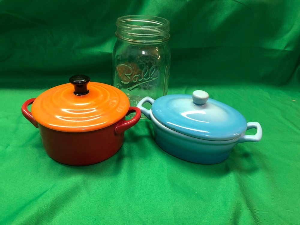 Two Mini Ceramic Personal Casserole Dishes