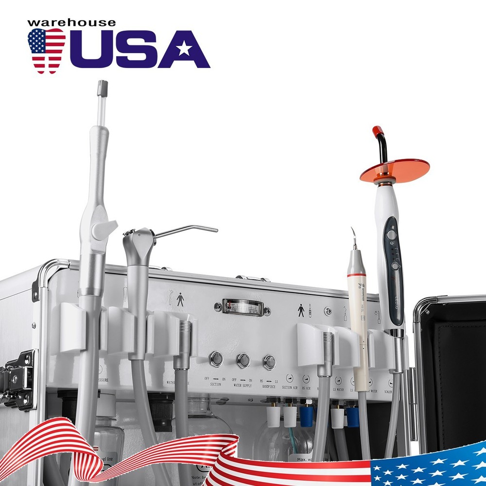 Portable Dental Delivery Mobile Unit Air Compressor Light Curing Suction System