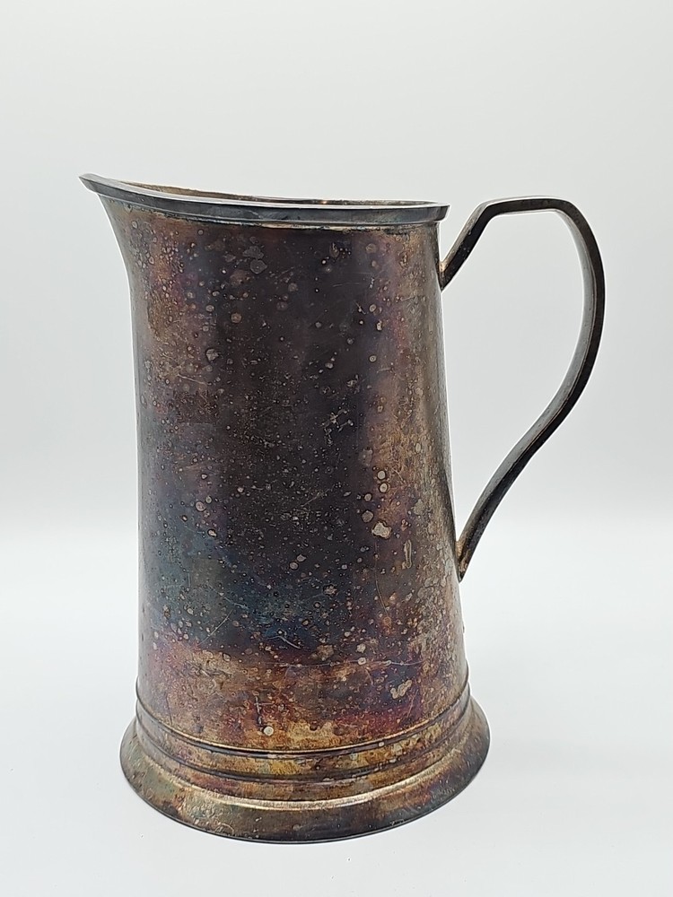 Vintage Silver Plated Water Pitcher Heavy Tarnish
