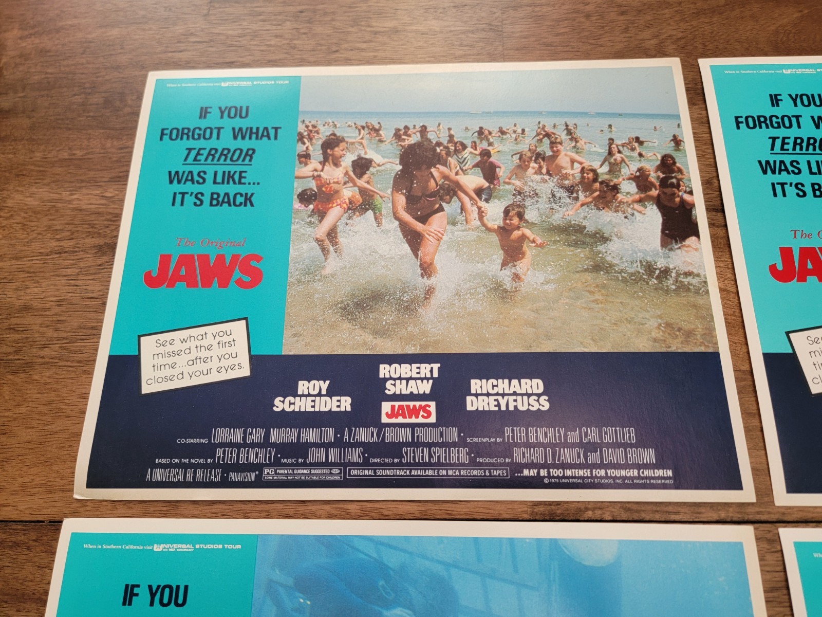 Original 1975 JAWS Lobby Card Lot VGC, Lot of 4, 11" x 14", Universal Studios