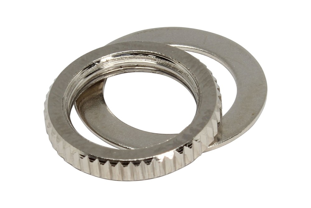 Toggle Switch Nut & Washer US Fine Knurl for Switchcraft Toggle Switch - Nickel