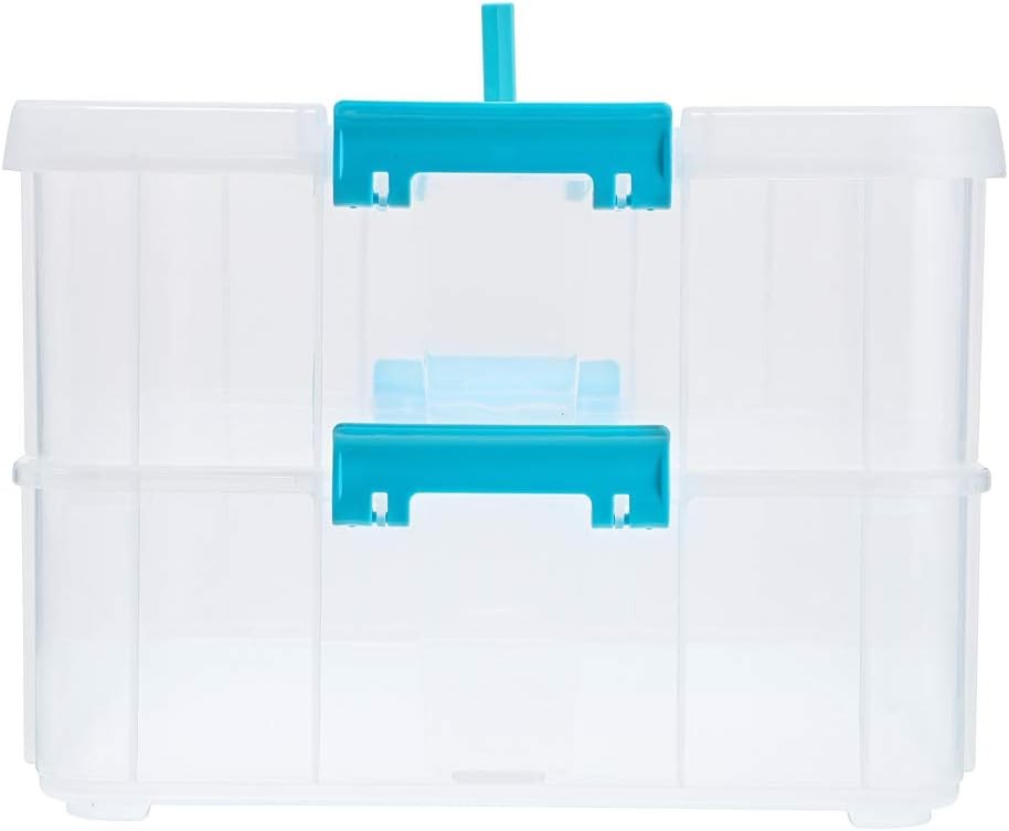 2 Layer Stack & Carry Box Plastic Multipurpose Portable Storage Container Box
