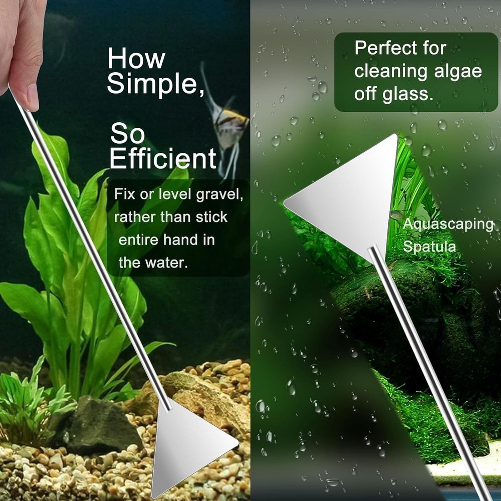 4pcs Aquascaping Tools Kit Long Strong Aquarium Tweezers Scissors Algae Scraper