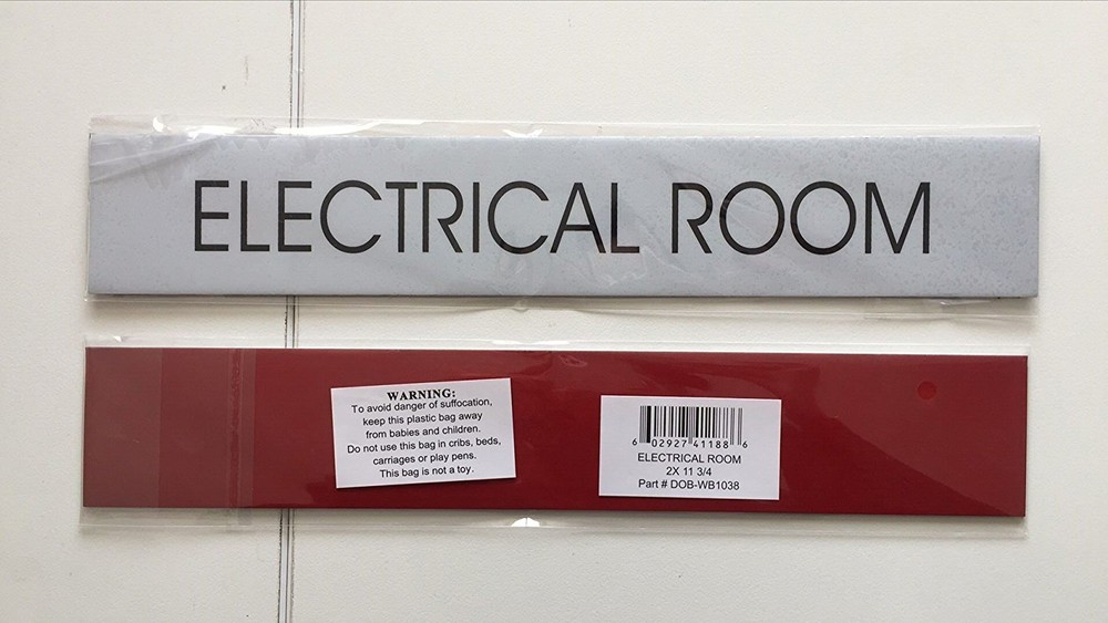 ELECTRICAL ROOM SIGN (WHITE)-REF24-1027